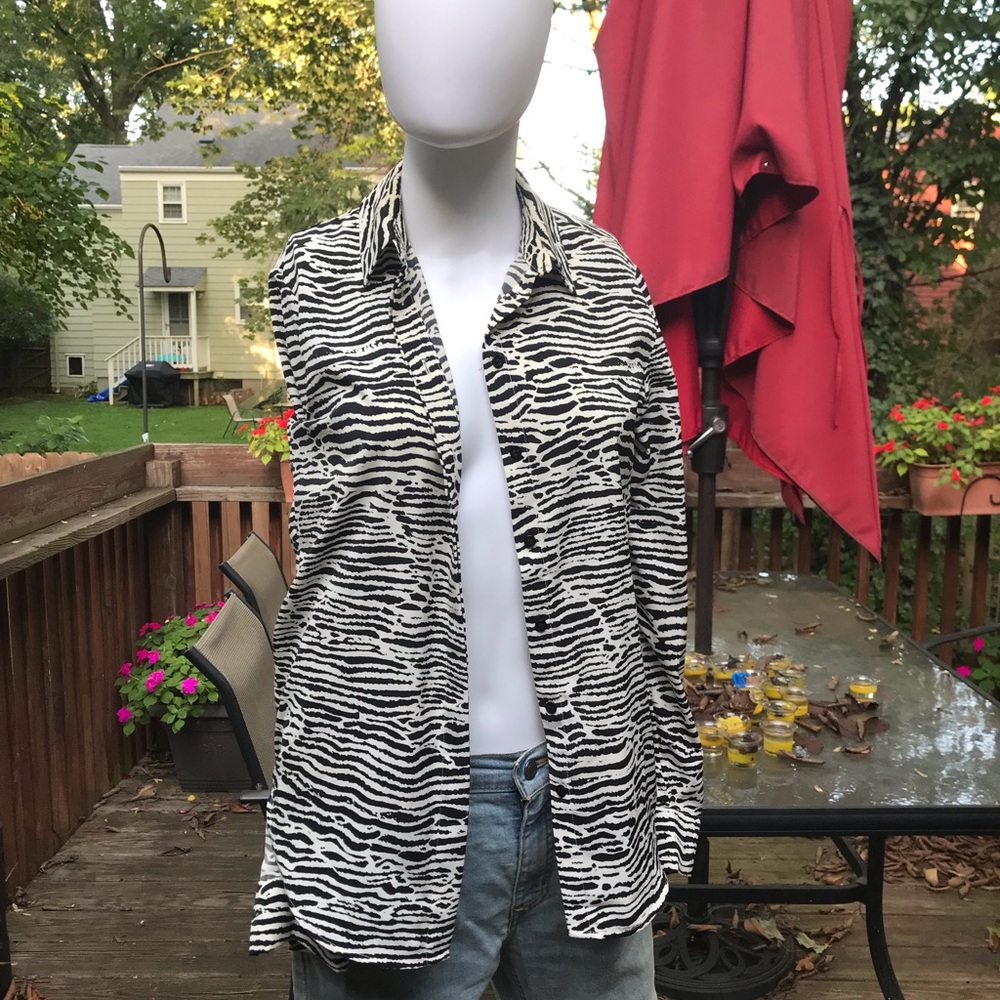 Zebra Stripe Button Down